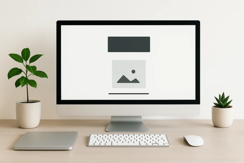 Minimalist workspace highlighting WordPress content-first design